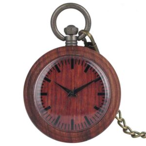 Orologio da Tasca in Legno di Mogano