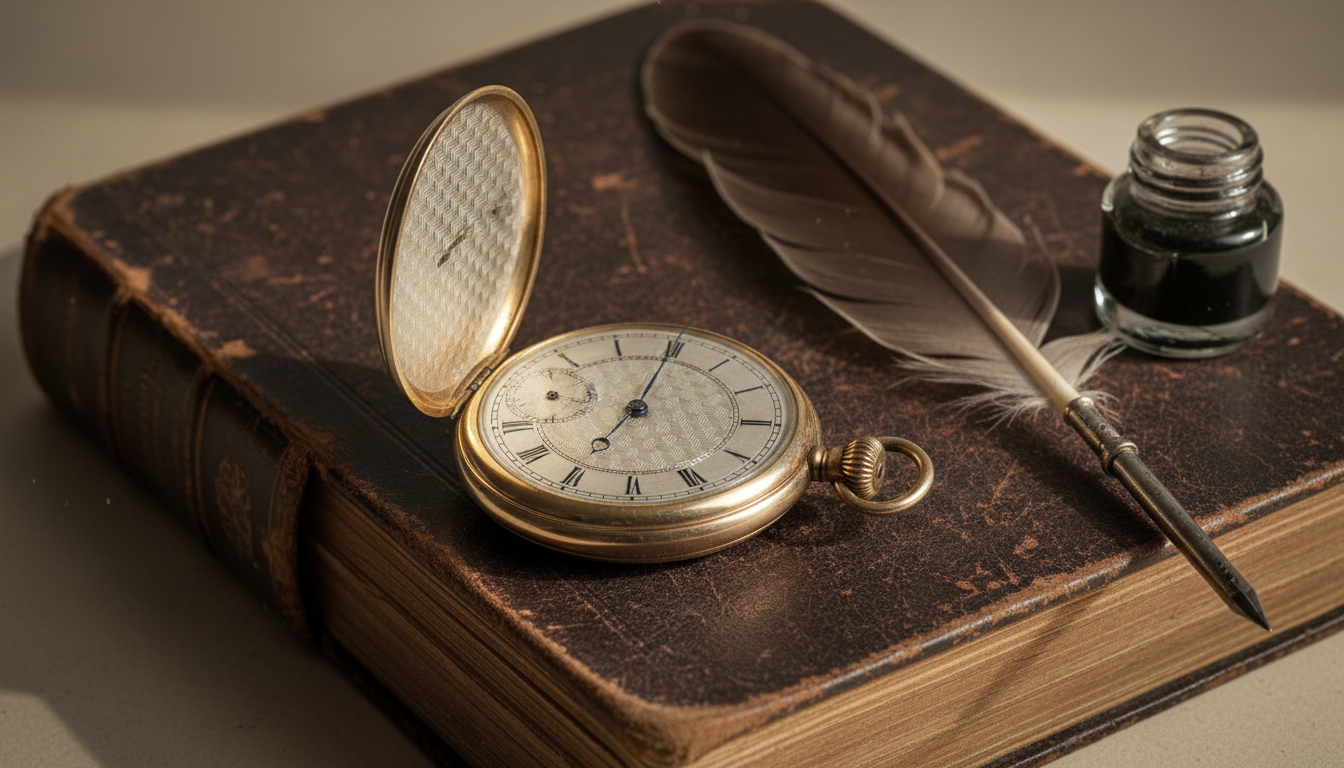 Un antico e prezioso orologio da taschino Breguet con quadrante guilloché e lancette blu, simbolo dell'alta orologeria.