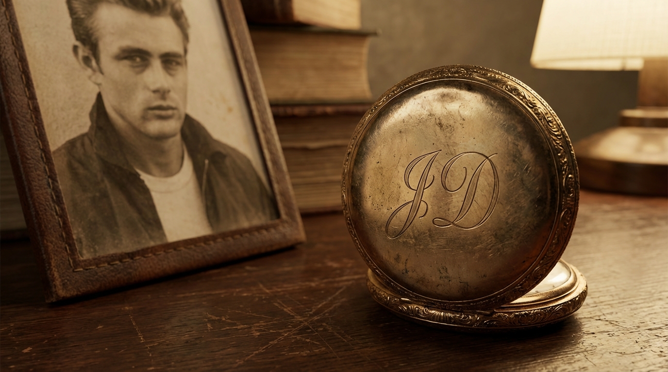 Orologio da taschino James Dean in oro con incisione JD