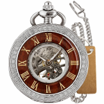 Orologio cipolla vintage meccanico con numeri romani — Argento