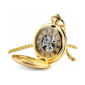 Orologio da tasca automatico dorato con numeri romani