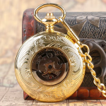 Orologio da tasca automatico dorato con numeri romani