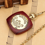 Orologio da tasca automatico in legno di sandalo rosso