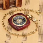 Orologio da tasca automatico in legno di sandalo rosso