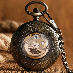 Orologio da tasca automatico scheletrato in lega