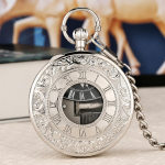 Orologio da tasca con carillon al quarzo argentato
