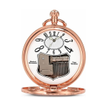 Orologio da tasca con carillon rosa dorato e catena