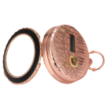 Orologio da tasca con carillon rosa dorato e catena