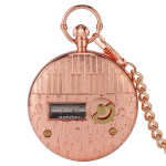 Orologio da tasca con carillon rosa dorato e catena