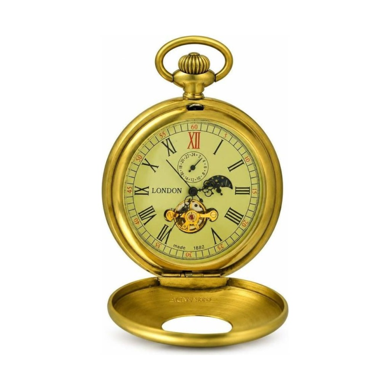 Orologio da tasca double hunter in rame