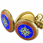 Orologio da tasca double hunter in rame con fase lunare