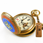 Orologio da tasca double hunter in rame con fase lunare