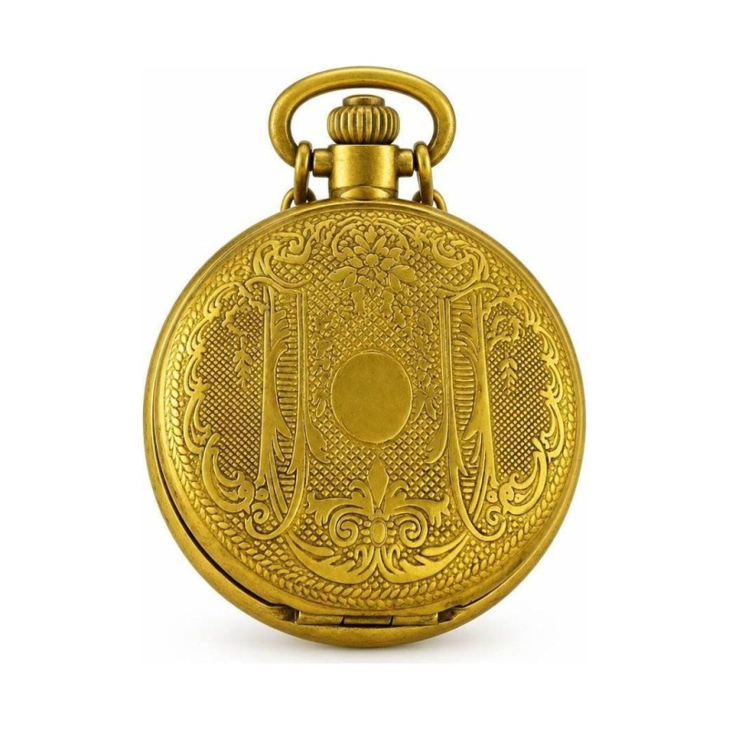 Orologio da tasca Double Hunter in rame con fiori