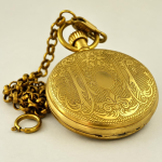 Orologio da tasca Double Hunter in rame con fiori