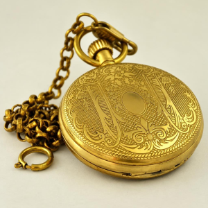 Orologio da tasca Double Hunter in rame con fiori