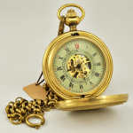 Orologio da tasca Double Hunter in rame con fiori