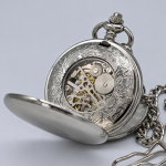 Orologio da tasca Double Hunter meccanico argentato