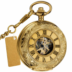 Orologio da tasca Double Hunter meccanico — Dorato