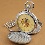 Orologio da tasca double hunter meccanico in acciaio