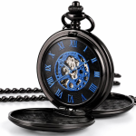 Orologio da tasca Double Hunter meccanico nero