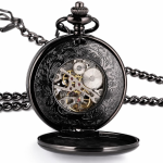 Orologio da tasca Double Hunter meccanico nero