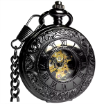 Orologio da tasca Double Hunter meccanico — Nero