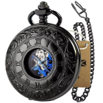 Orologio da tasca Double Hunter meccanico nero