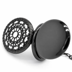 Orologio da tasca Double Hunter steampunk nero