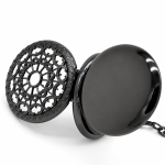 Orologio da tasca Double Hunter steampunk nero