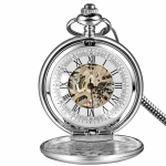 Orologio da tasca meccanico blu e bianco