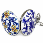 Orologio da tasca meccanico blu e bianco