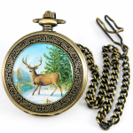 Orologio da tasca meccanico con cervo