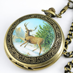 Orologio da tasca meccanico con cervo