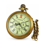Orologio da tasca meccanico con numeri romani in rame