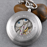 Orologio da tasca meccanico in acciaio inox