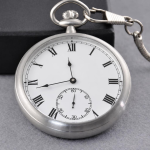Orologio da tasca meccanico in acciaio inox