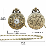 Orologio da tasca quartz vintage con decoro floreale