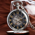 Orologio da tasca scheletrato automatico con catena