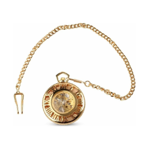 Orologio da tasca scheletrato automatico dorato
