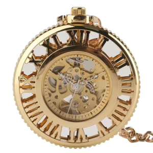 Orologio da tasca scheletrato automatico dorato
