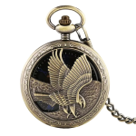 Orologio da tasca scheletrato con aquila in volo