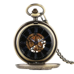 Orologio da tasca scheletrato con aquila in volo