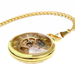 Orologio da tasca scheletrato dorato a carica manuale