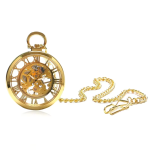 Orologio da tasca scheletrato dorato a carica manuale