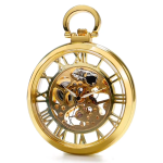 Orologio da tasca scheletrato dorato a carica manuale