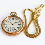 Orologio da tasca vintage meccanico color oro rosa