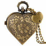 Orologio da taschino a cuore al quarzo con catena