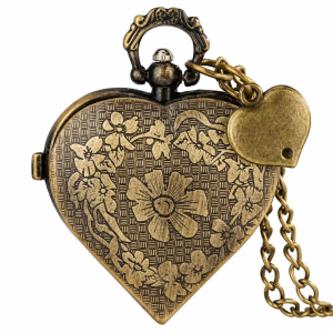 Orologio da taschino a cuore al quarzo con catena