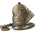 Orologio da taschino a cuore al quarzo con catena