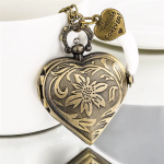 Orologio da taschino a cuore al quarzo con catena
